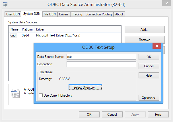ODBC Data Source Administrator 